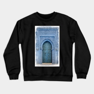 Blue Moroccan riad door Crewneck Sweatshirt